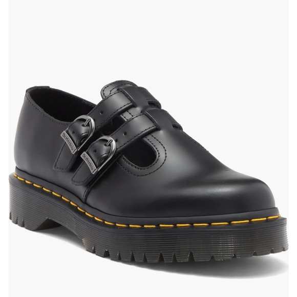 Dr. Martens 8065 II Mary Jane Black Leather Shoes 9 NWT - Picture 2 of 12